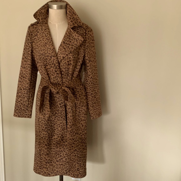 Chico’s Leopard faux suede light weight coat - Picture 2 of 13